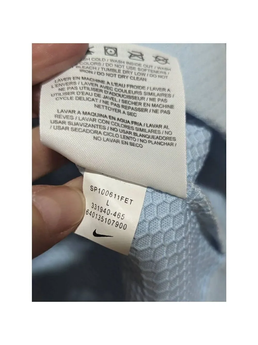 Nike Golf Women's Light Blue Dri-Fit 1/4 Zip Textured Pull-Over Sweatshirt Large